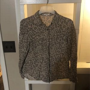 Animal print button up